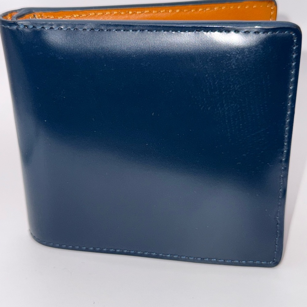 Shell Cordovan Blue Leather Wallet